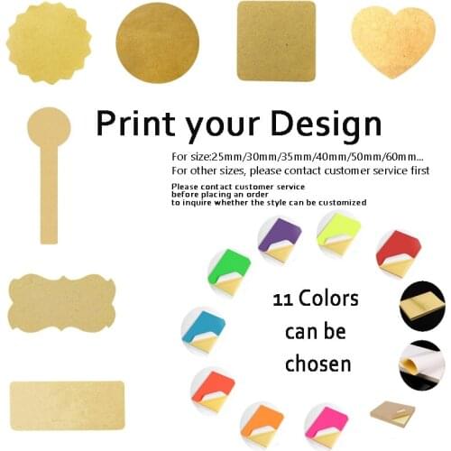 100pcs Kraft Customed Sealing Stickers White Transparent Round Square Love Wedding Decoration Packaging Labels Stationery