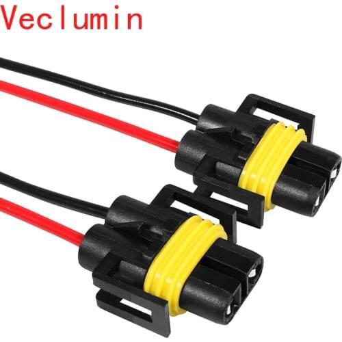 2Pcs H8 H11 H9 Socket Wire Car Headlight Fog Lamp Base Holder Connect Wiring Harness H8/H11 Bulbs Adapter Socket