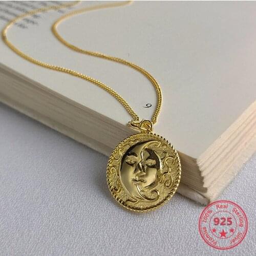 2019 New Style 925 Silver Fashion Moon and Son Pendant Necklace Lover Coples Jewelry