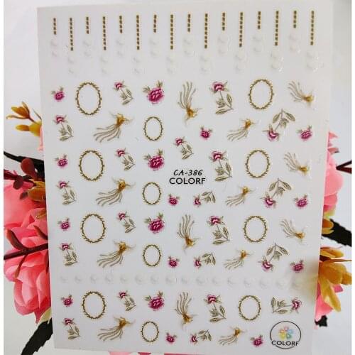 3D Flower Petals Line Nail Sticker Self-adhesive Nail Art Decoraciones Foil Decals Design Manicure Accessories on Nails