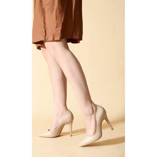 ALTINAYAK Women Beige Pointed Stiletto Shoes