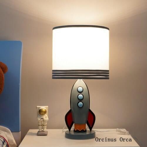 American Creative rocket lamp boy bedroom childrens room bedside lamp cute cartoon led reading lamp