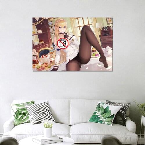 Anime Sexy Blonde Girl Wallpaper Simple Wall Art Posters Canvas Print Decorative Paintings For Home Decor