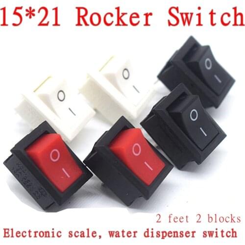 15mm*21mm 2PIN boat rocker switch power supply 6A 250VAC / 10A 125VAC
