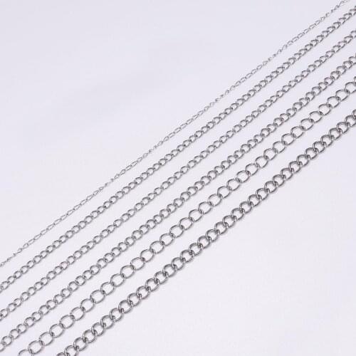 5m/lot 1.2 2.2 2.4 3.0 4.0 mm Stainless Steel Bulk Jewellery Chain For DIY Necklace Earring Jewelry Making Findings Accessories