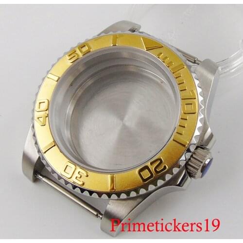 BLIGER 40mm stainless steel watch case without magnifier sapphire glass fit NH35 NH36 movement