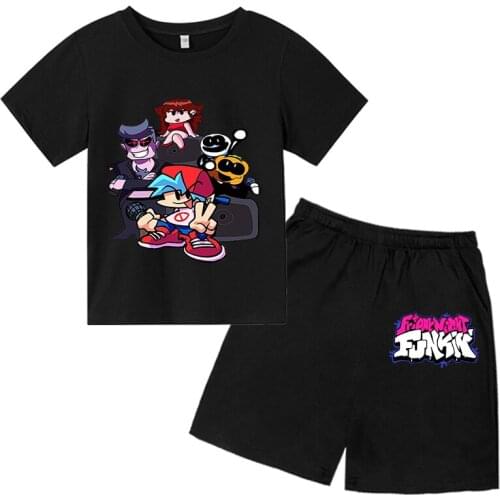 Boys And Girls Friday Night Funkin T-shirt Summer Tide 2021 New Loose Trend Clothes A Set Of Sport Summer Clothes Sports Suit