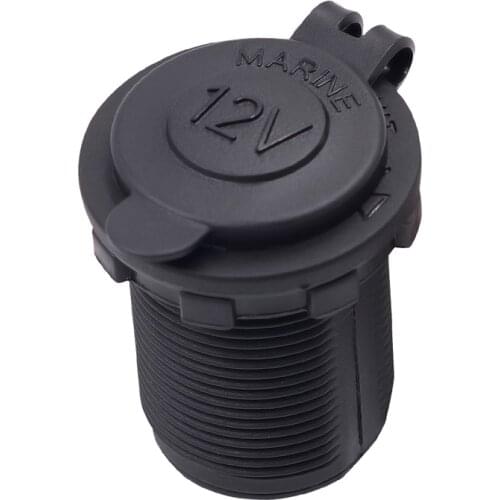 Cigarette Lighter Socket 12V Motorcycle Car Auto Boat Tractor Power Outlet Socket Receptacle Waterproof Plug Black