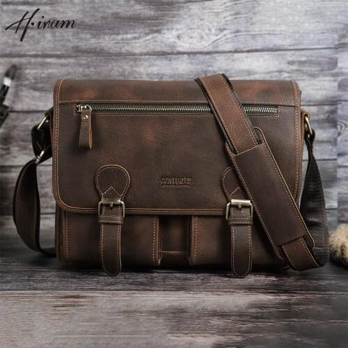 H-iram Men's Leather Briefcases