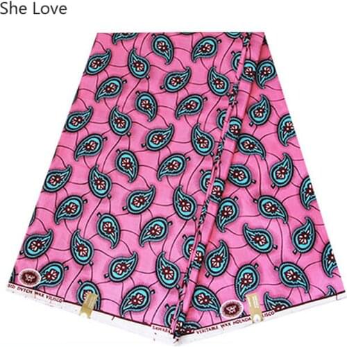 Chzimade 3Yards/lot Cotton Leaf Ankara African Batik Fabric High Quality Real Wax Nigerian Fabric For Wedding Dress Making