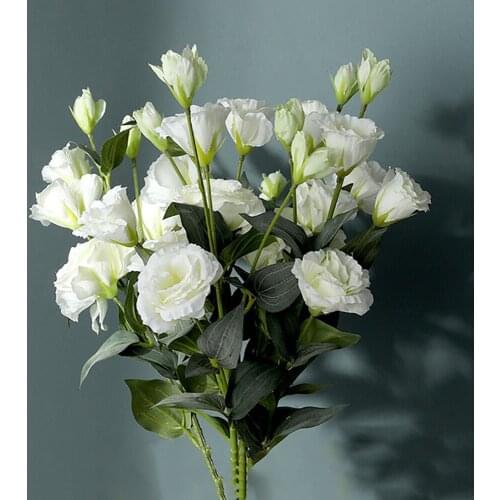 4-Head Lisianthus Flower Artificial Flower Home Living Room Placed Flowers Decorative White Wedding Artificial Flow