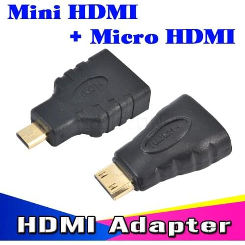 KEBIDU 1080P HD HDMI-compatible to Micro HDMI and HDMI-com' to Mini Converter Extension Adapter Connector for Video TV Xbox