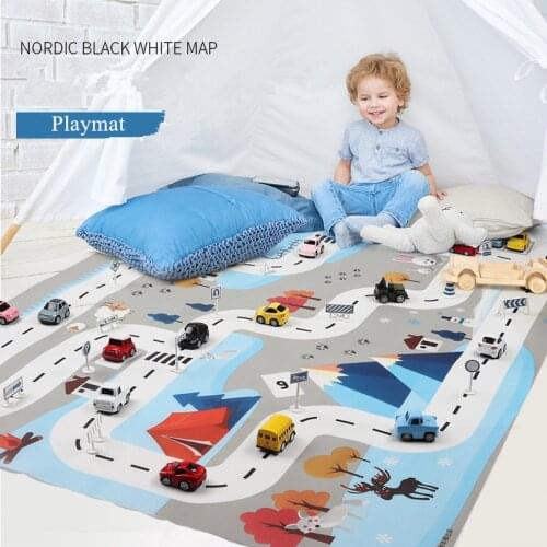 130*100CM Car Park Play Mat Toys for Childrens Mat Non-woven Film Kids Rug Playmat City Traffic Eva Puzzles Foam Funny Baby Mat