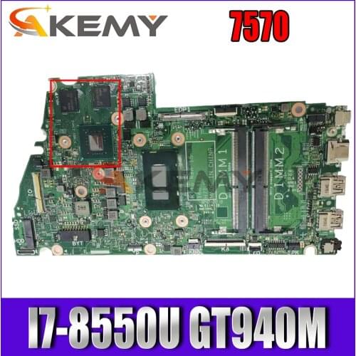For DELL Latitude 7570 Laptop Motherboard I7-8550U CPU 16841-1M GT940M SR3LC CN-0YHJD6 0YHJD6 YHJD6 Tested 100% work