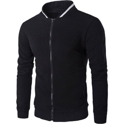 Men Sweatshirt Plaid stitching zipper stand collar baseball menswear Hoodies Sweatshirt sporting Tracksuits hoody