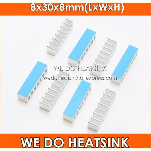 WE DO HEATSINK 8x30x8mm Aluminum DIP Cooling Cooler Heat Sink With Blue Thermal Conductive Double Sided Adhesive Pads