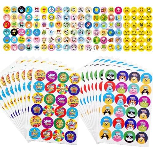 480pcs Reward Stickers for Kids Animals Cartoon Classic Toys School Reward Students Teachers Cute Stickers Labels Various Styles