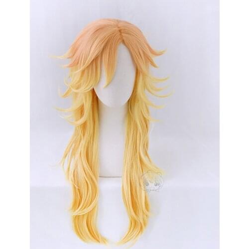 Douma Anime Demon Slayer Kimetsu No Yaiba Heat Resistant Synthetic Hair Cosplay Wig Halloween Hair+ Free Wig Cap