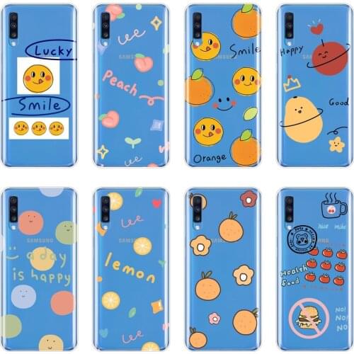 Cute Peach Funny Lemon Lucky Back Cover For Samsung Galaxy A10 A20 A30 A40 Soft Phone Case Silicone For Samsung A50 A60 A70 A80