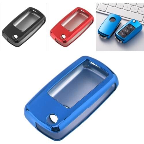3 Color TPU Folding Remote Car Key Case Protector Holder Keyless Entry for Volkswagen Passat Golf Jetta Bora Polo Tiguan