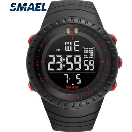 SMAEL Brand New Electronics Watch Analog Quartz Wristwatch Horloge 50 Meters Waterproof kol saati 1237 Digital Alarm Men Watches