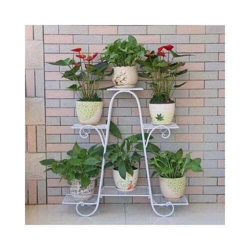 European Style Multi Storey Flower Rack Green Balcony Living Room Flower Pots