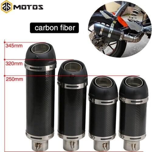 ZS MOTOS Universal Inlet 51mm Motorcycle Exhaust Muffler Carbon Fiber Leovince Muffler Exhaust Escape With DB Killer 250-345mm