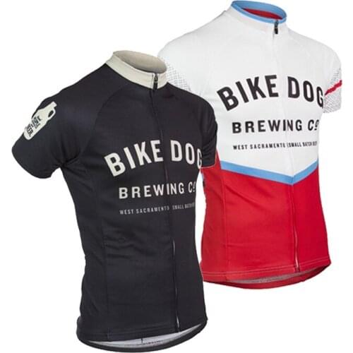 Bike Dog Brewing Beer Cycling Jersey Men Summer Black Outdoor Bike Wear White Short Sleeve Bicycle Clothing Cajastur