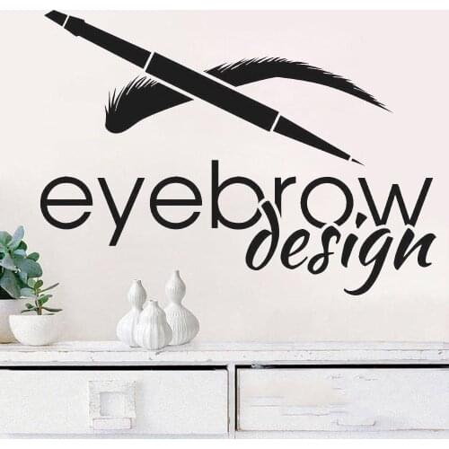 Eyebrow Design Sign Vinyl Wall Sticker Beauty Salon Logotype Decals Brow Art Wall Stickers Removable Brows Artist Wall Decor