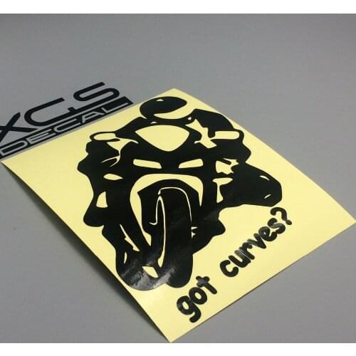 XGS DECAL Car decal cool biker got curves 12cm x 14cm motorcycle car truck ebike vinyl reflective waterproof stickers