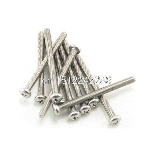 10 Metric M6 75mm Stainless steel Cross Recessed Pan Head Screws