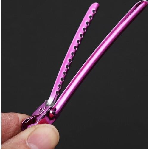 100Pcs Professional Hairdressing Duck Bill Clip Color Steel Clip Metal Stainless Steel Hairpin Positioning Clip Long Mouth Tool