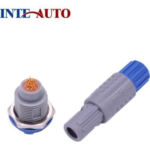 1P 14 pins Medical Plastic Connector Circular Cabple Plug Fixed Socket Push-Pull Self-Locking Soldering Contacts Two Keys