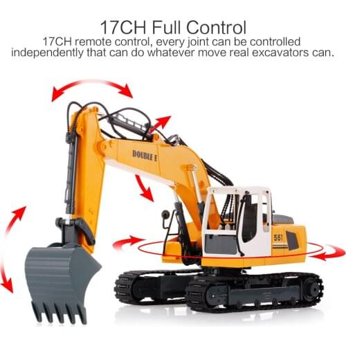 2.4G 17CH RC Engineering Excavator Truck RTR Radio Control Car LED Light Simulation Sound