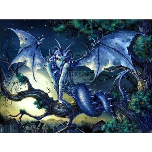 2019 New Diamond Painting Cross Stitch Kits Cartoon Needlework square Rhinestone Mosaic Diamond Embroidery Banshee Home Decor