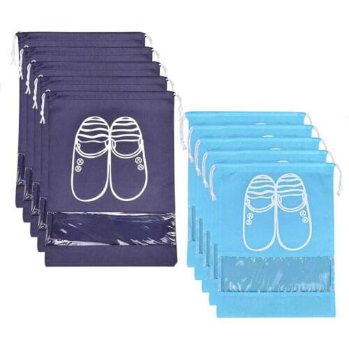 5pcs Waterproof Shoe Storage Bag Organizer Travel Portable Shoes Bag Non-Woven Tote Drawstring Bag Underwear Dolap Organizer