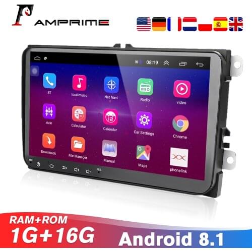 AMPrime Car Android 2 Din radio GPS multimedia for Volkswagen Skoda Octavia golf 5 6 touran passat B6 polo tiguan yeti rapid
