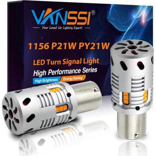 Bau15s PY21W LED CANBUS Light Bulb Amber Yellow T20 7440 WY21W LED No Hyper Flash T10 W5W 1156 Ba15s P21W Error Free Car Light