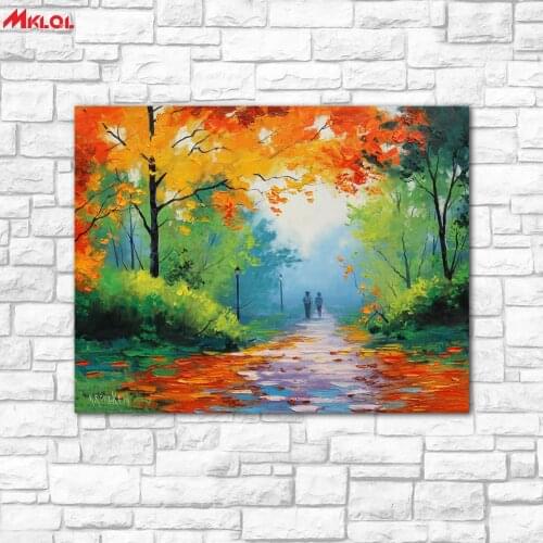 Large Wall Art path Landscape painting Painting For Living Room Home Decoration Oil Painting On Canvas Wall Painting no fram
