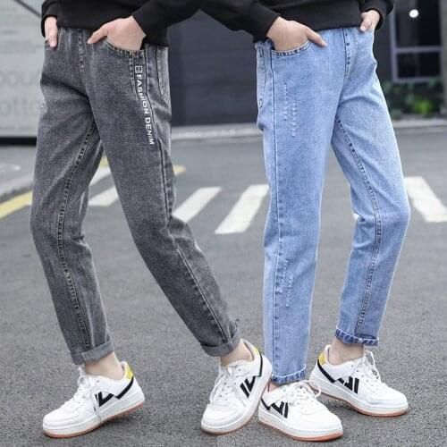 Kids Pants 2021 Spring Fashion School Teenage Girls New Arrivals Casual Elastic Waist Jeans 10 12 13 14 Years Children Trousers