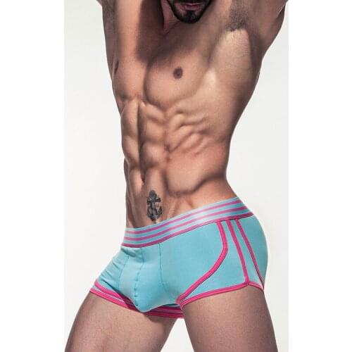 BSHETR Brand 2018 New Male Panties Breathable Cotton Boxers Men Underwear U convex pouch Sexy Underpants 4 Color Homewear Shorts