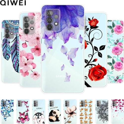 For Samsung A52 4G A525F Case Transparent Clear TPU Soft Phone Cover For Samsung Galaxy A52 2021 Phone Cases A 52 5G A526B Cute