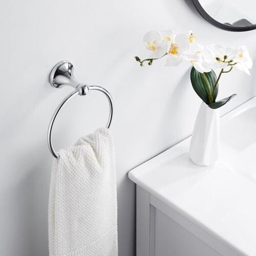 Bathroom Wall Mounted Towel Holder Ring Round Toilet Paper Holder Stainless Steel Tissue Towel Accessories Rack Holders