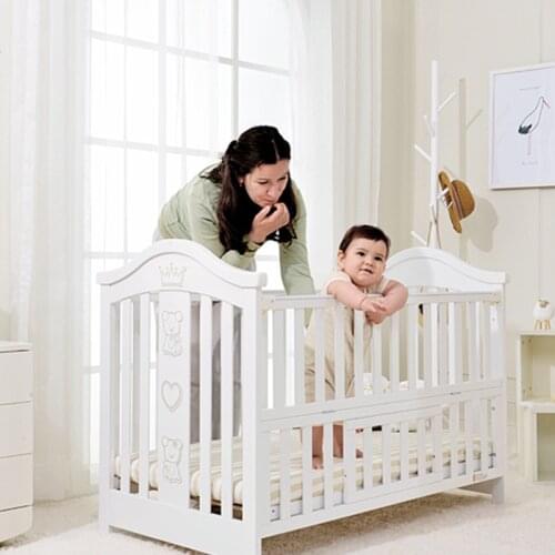 Baby Furniture Baby Cribs European style baby bed pine solid wood baby crib cuna bebe lit enfant ninho bebe Multifunction hot