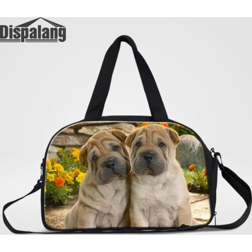 Dispalang Animals Travel Bag With Independent Shoes Pocket Dog Luggage Bags Duffel Bag Travel Tote Large Weekend Bag Overnight