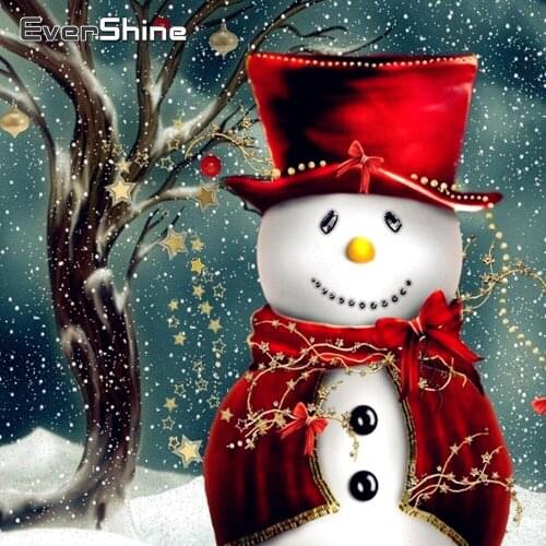 EverShine Diamond Painting Christmas Snowman 5D Full Square Diamond Embroidery Winter Picture Rhinestones Mosaic Decor For Home