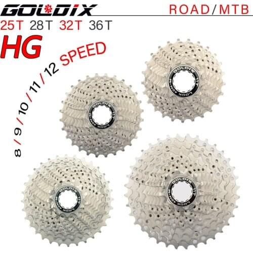 GOLDIX road bike freewheel 11-25 / 28/32/34 / 36T bicycle flywheel steel 8/9/10/11S speed cassette freewheel for Shimano SRAM
