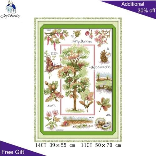 Joy Sunday Botanical Garden Cross Stitch F894 14CT 11CT Counted and Stamped Home Decoration Botanical Garden Cross Stitch Kits