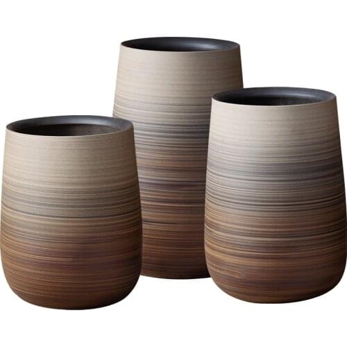 Ceramic Floor Flower Pot Large Nordic Creative Villa Living Room Decoration Home Simulation Green Plant Flower Arrangement Vase