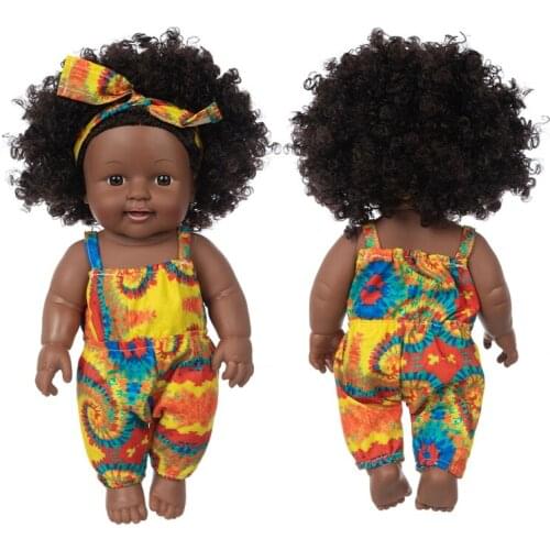 Jumpsuit +30cm DollChristmas Best Gift For Baby Girls Black Toy Mini Cute Explosive hairstyle Doll Children Girls